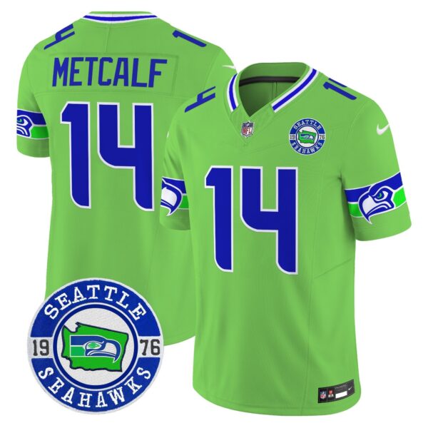 Seahawks 2024 Seattle Est. 1976 Patch Vapor Limited Jersey – All Stitched – Green – Dk Metcalf Jersey