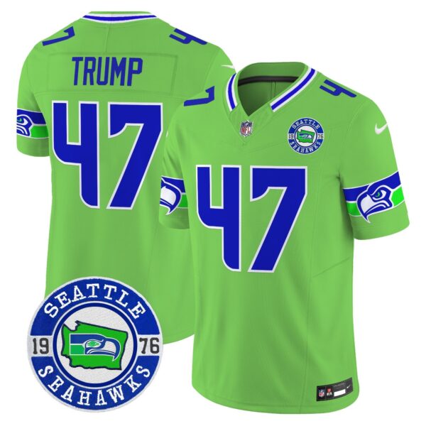 Seahawks 2024 Seattle Est. 1976 Patch Vapor Limited Jersey – All Stitched – Green – Donald Trump Jersey