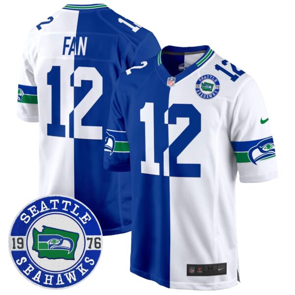 Seahawks Throwback Est. 1976 Patch Game Jersey – All Stitched – Split – 12th Fan Jersey
