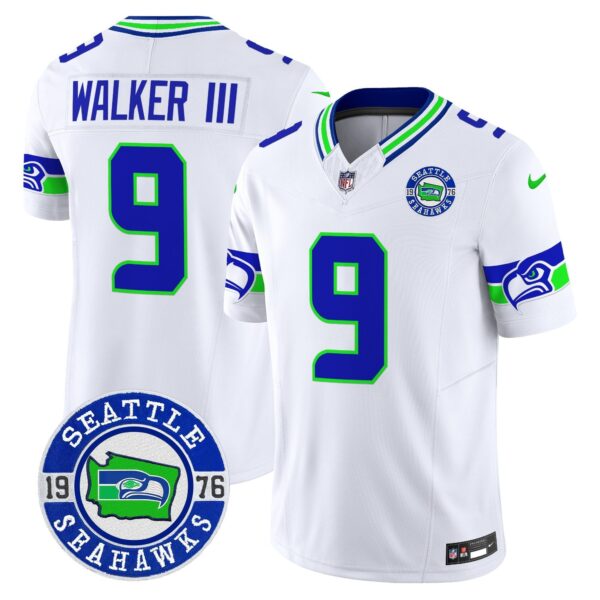 Seahawks 2024 Seattle Est. 1976 Patch Vapor Limited Jersey – All Stitched – White – Walker III Jersey