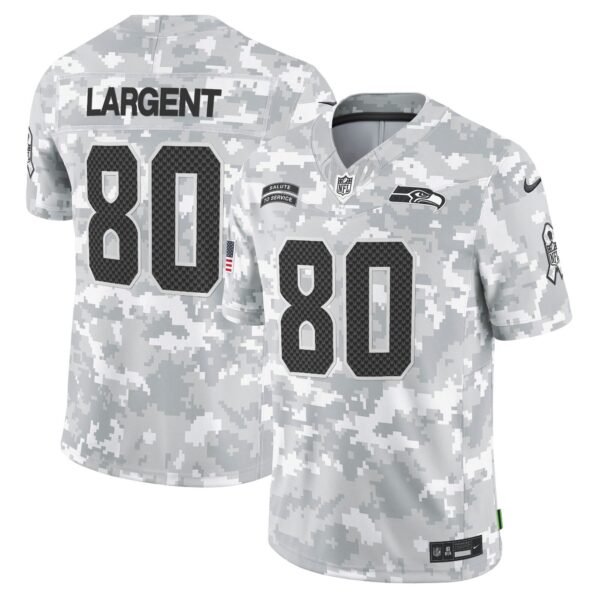 Seahawks 2024 Salute to Service Vapor Limited Jersey – Arctic Camo – All Stitched – Steve Largent Jersey