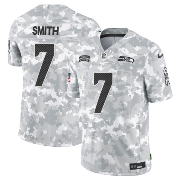 Seahawks 2024 Salute to Service Vapor Limited Jersey – Arctic Camo – All Stitched – Geno Smith Jersey