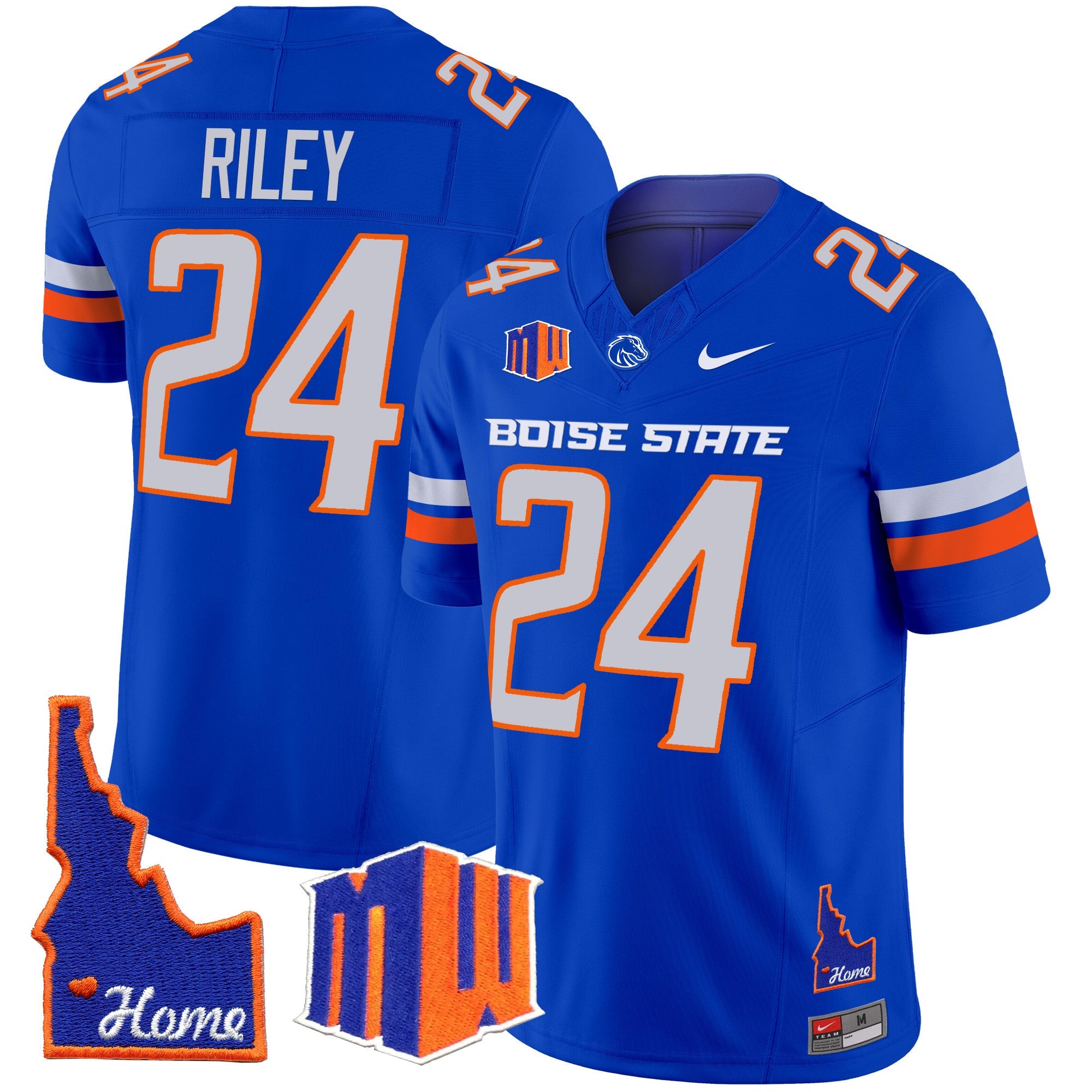 Boise State Broncos 2024 Home Patch Vapor Limited Jersey – All Stitched – Royal – Dylan Riley Jersey