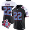 Titans 1997 Throwback Limited Vapor Jersey V2 – All Stitched – Black Alternate – Derrick Henry Jersey