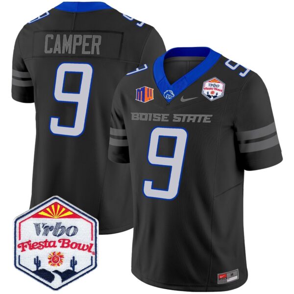 Boise State Broncos 2024 The Fiesta Bowl Patch Vapor Limited Jersey – All Stitched – Black – Cameron Camper Jersey