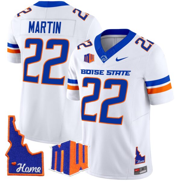 Boise State Broncos 2024 Home Patch Vapor Limited Jersey – All Stitched – White – Doug Martin Jersey