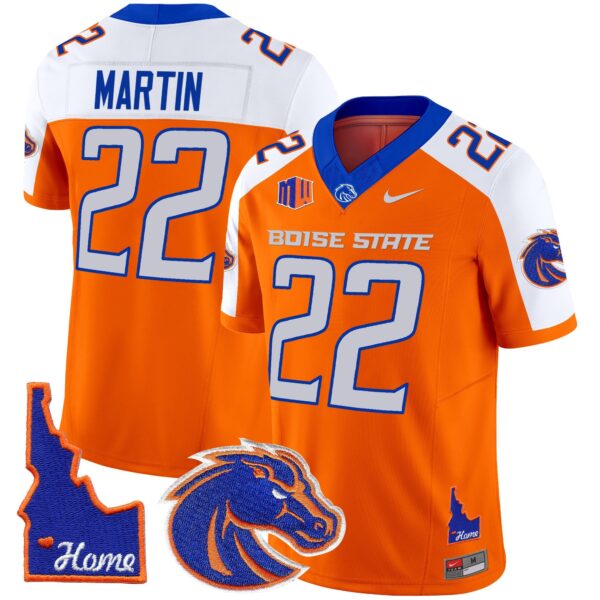 Boise State Broncos 2024 Home Patch Vapor Limited Jersey – All Stitched – Orange Alternate – Doug Martin Jersey