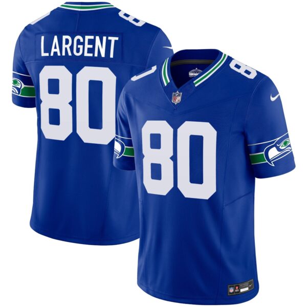 Seahawks Throwback & Gold Vapor Limited Jersey – All Stitched – Royal – Steve Largent Jersey