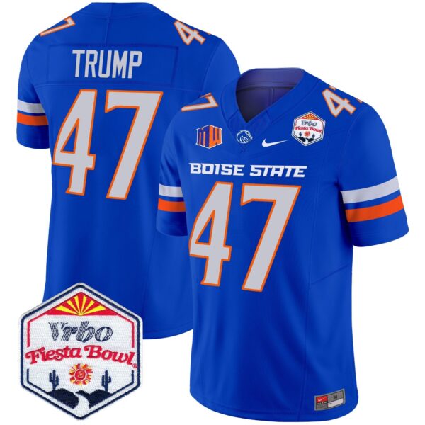Boise State Broncos 2024 The Fiesta Bowl Patch Vapor Limited Jersey – All Stitched – Royal – Donald Trump Jersey