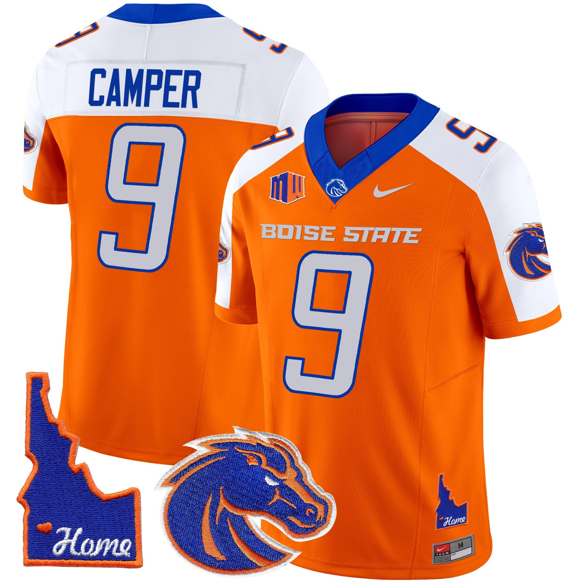 Boise State Broncos 2024 Home Patch Vapor Limited Jersey – All Stitched – Orange Alternate – Cameron Camper Jersey
