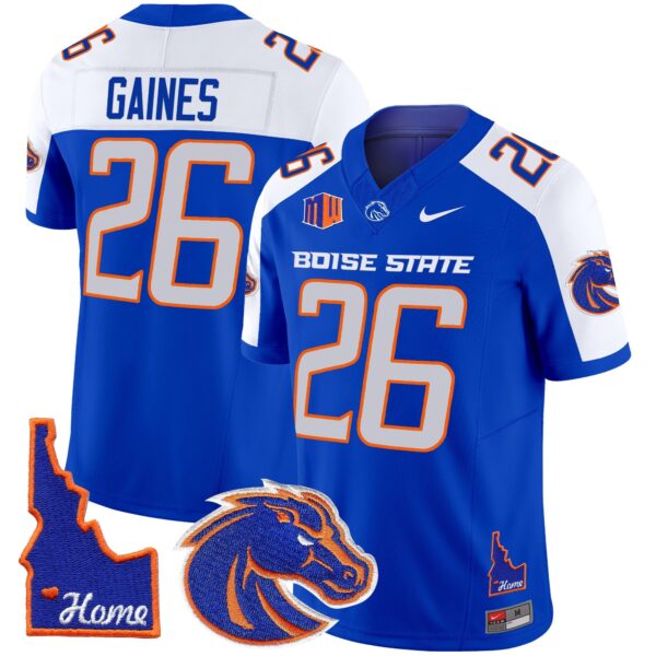 Boise State Broncos 2024 Home Patch Vapor Limited Jersey – All Stitched – Royal Alternate – Sire Gaines Jersey