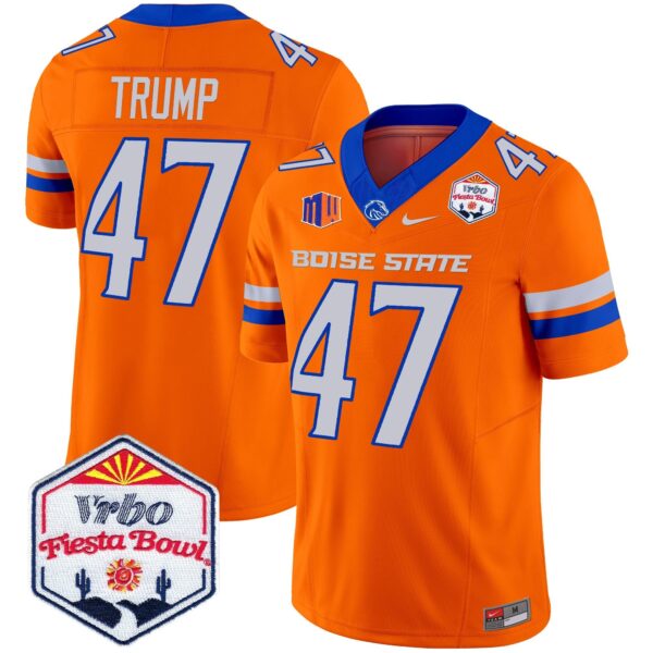 Boise State Broncos 2024 The Fiesta Bowl Patch Vapor Limited Jersey – All Stitched – Orange – Donald Trump Jersey