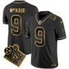 Titans 1997 Throwback Gold Vapor Jersey – All Stitched – Black Gold – Steve Mcnair Jersey