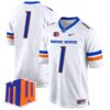 Boise State Broncos 2024 Game Jersey – All Stitched – White – #1 Team Jersey