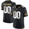 Seahawks Throwback & Gold Vapor Limited Custom Jersey – All Stitched – Black Limited Jersey