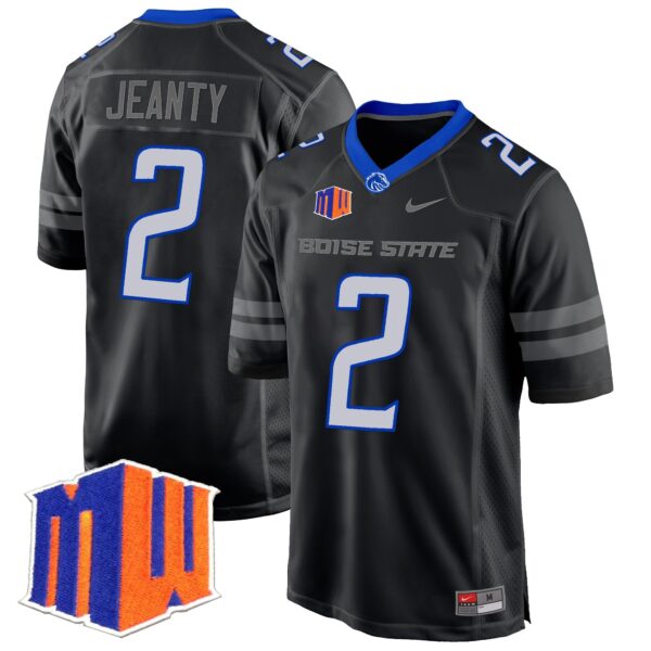 Boise State Broncos 2024 Game Jersey – All Stitched – Black – Ashton Jeanty Jersey