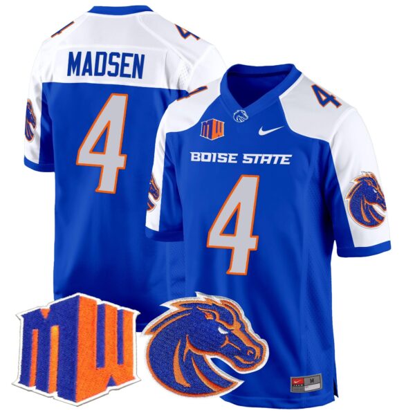 Boise State Broncos 2024 Game Jersey – All Stitched – Royal Alternate – Maddux Madsen Jersey