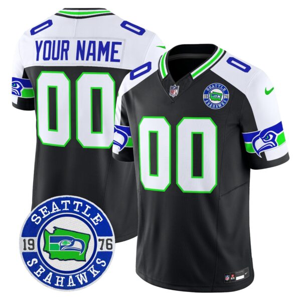 Seahawks 2024 Seattle Est. 1976 Patch Vapor Limited Custom Jersey – All Stitched – Black Alternate Jersey