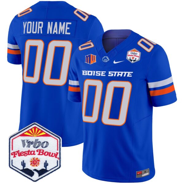 Boise State Broncos 2024 The Fiesta Bowl Patch Vapor Limited Custom Jersey – All Stitched – Royal Jersey