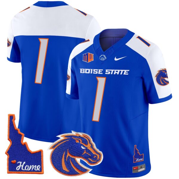 Boise State Broncos 2024 Home Patch Vapor Limited Jersey – All Stitched – Royal Alternate – #1 Team Jersey