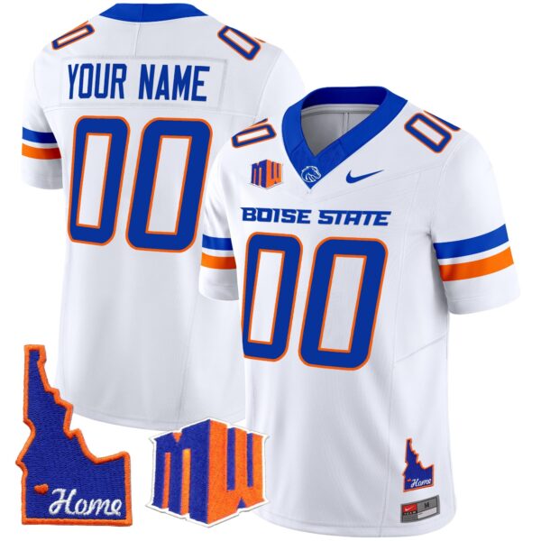 Boise State Broncos 2024 Home Patch Vapor Limited Custom Jersey – All Stitched – White Jersey