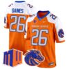 Boise State Broncos 2024 Game Jersey – All Stitched – Orange Alternate – Sire Gaines Jersey