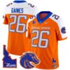 Boise State Broncos 2024 Home Patch Vapor Limited Jersey – All Stitched – Orange Alternate – Sire Gaines Jersey