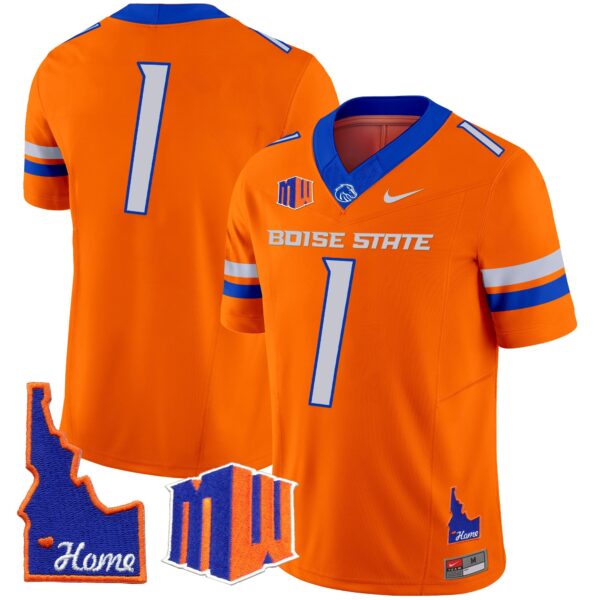 Boise State Broncos 2024 Home Patch Vapor Limited Jersey – All Stitched – Orange – #1 Team Jersey