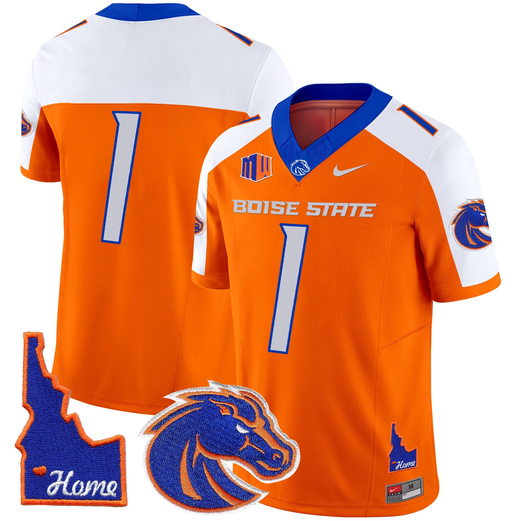 Boise State Broncos 2024 Home Patch Vapor Limited Jersey – All Stitched – Orange Alternate – #1 Team Jersey