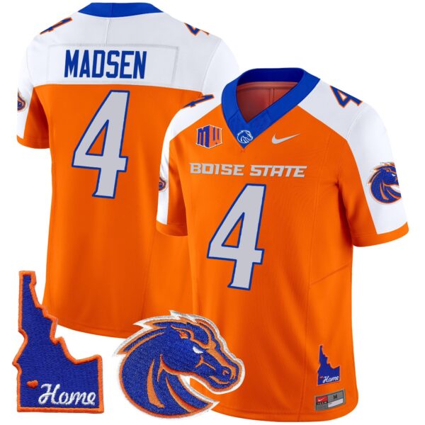 Boise State Broncos 2024 Home Patch Vapor Limited Jersey – All Stitched – Orange Alternate – Maddux Madsen Jersey