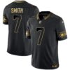 Seahawks Throwback & Gold Vapor Limited Jersey – All Stitched – Black Gold – Geno Smith Jersey