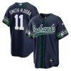 Seahawks Throwback & Gold Cool Base Jersey V2 – All Stitched – Navy – Smith-Njigba Jersey