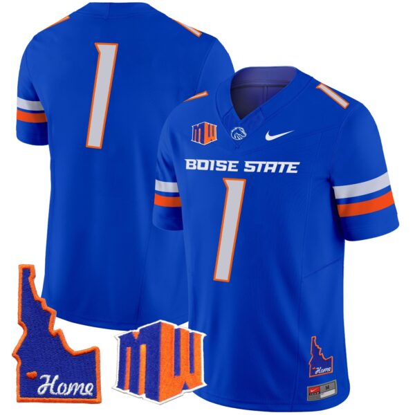 Boise State Broncos 2024 Home Patch Vapor Limited Jersey – All Stitched – Royal – #1 Team Jersey