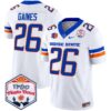 Boise State Broncos 2024 The Fiesta Bowl Patch Vapor Limited Jersey – All Stitched – White – Sire Gaines Jersey
