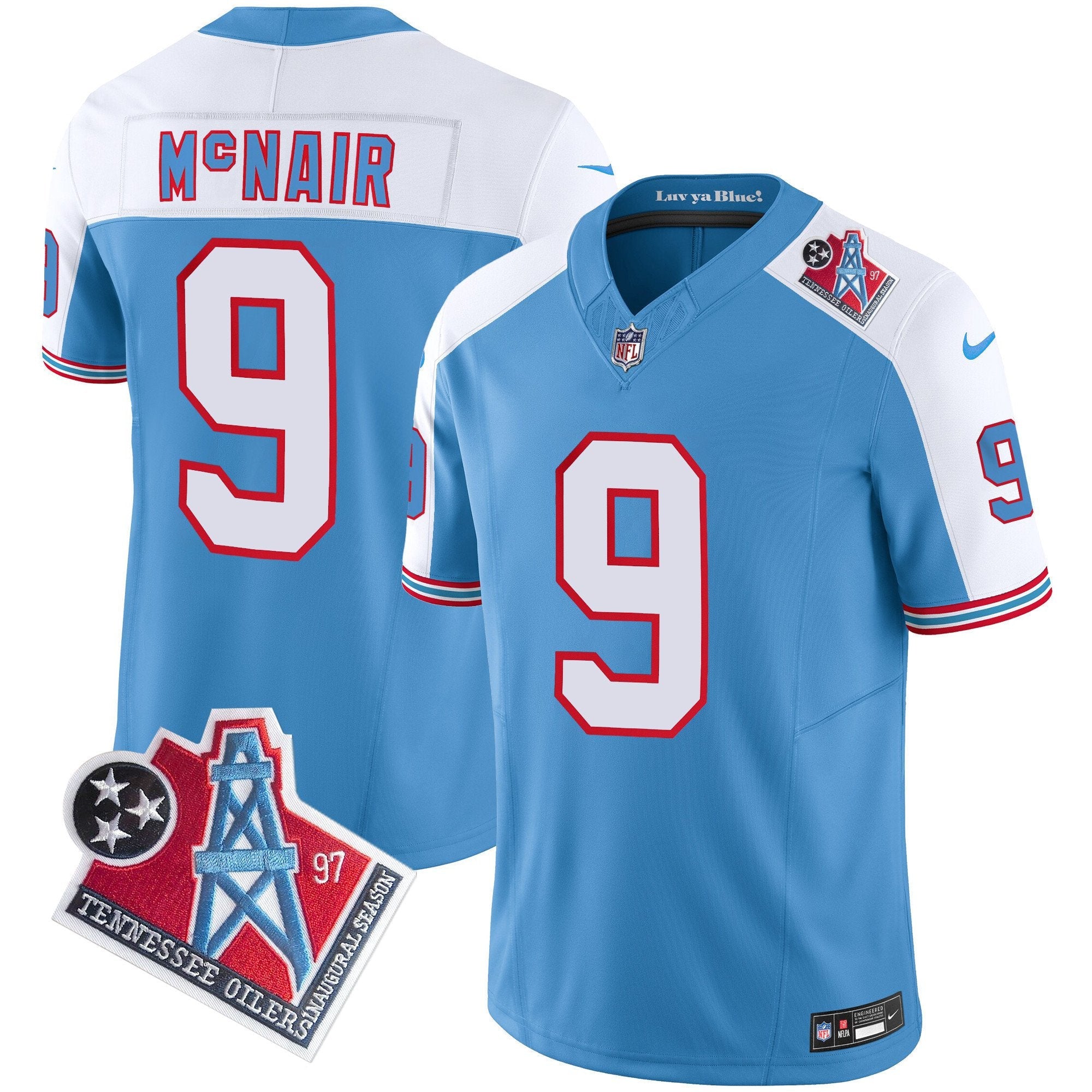 Titans 1997 Throwback Limited Vapor Jersey V2 – All Stitched – Alternate – Steve Mcnair Jersey