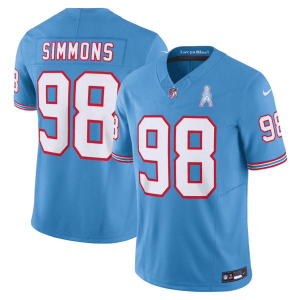 Tennessee Titans Throwback Jersey – All Stitched – Jeffery Simmons Jersey