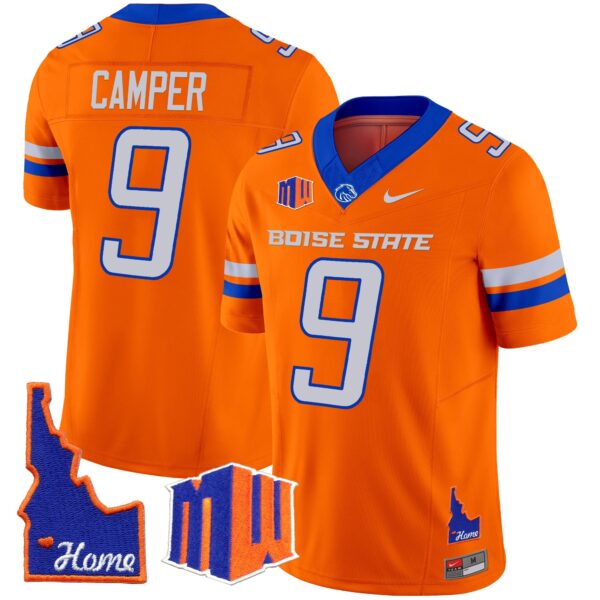 Boise State Broncos 2024 Home Patch Vapor Limited Jersey – All Stitched – Orange – Cameron Camper Jersey