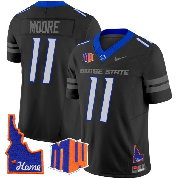 Boise State Broncos 2024 Home Patch Vapor Limited Jersey – All Stitched – Black – Kellen Moore Jersey