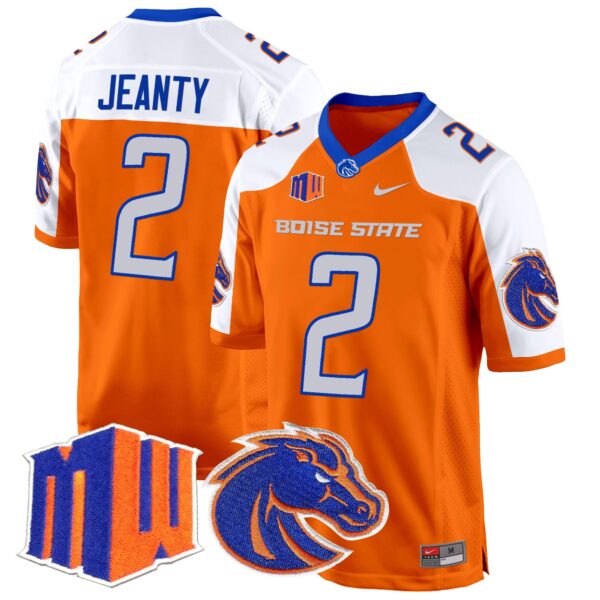 Boise State Broncos 2024 Game Jersey – All Stitched – Orange Alternate – Ashton Jeanty Jersey