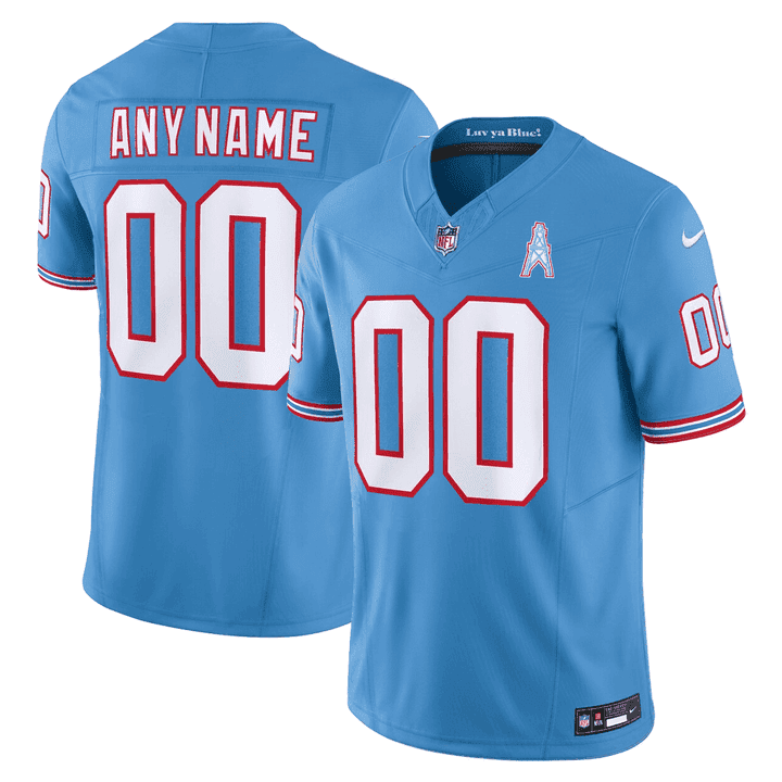 Tennessee Titans Throwback Custom Jersey – All Stitched – Light Blue Jersey
