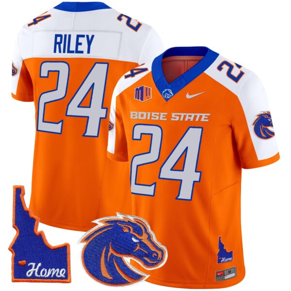 Boise State Broncos 2024 Home Patch Vapor Limited Jersey – All Stitched – Orange Alternate – Dylan Riley Jersey