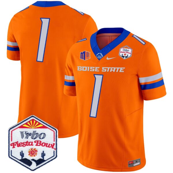 Boise State Broncos 2024 The Fiesta Bowl Patch Vapor Limited Jersey – All Stitched – Orange – #1 Team Jersey