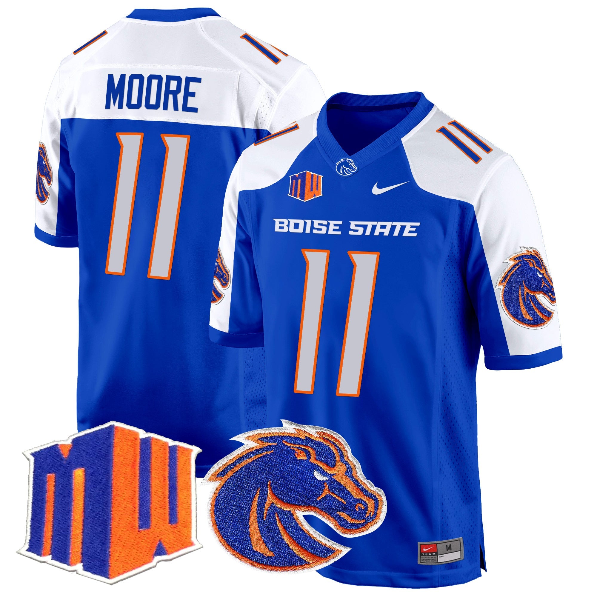 Boise State Broncos 2024 Game Jersey – All Stitched – Royal Alternate – Kellen Moore Jersey
