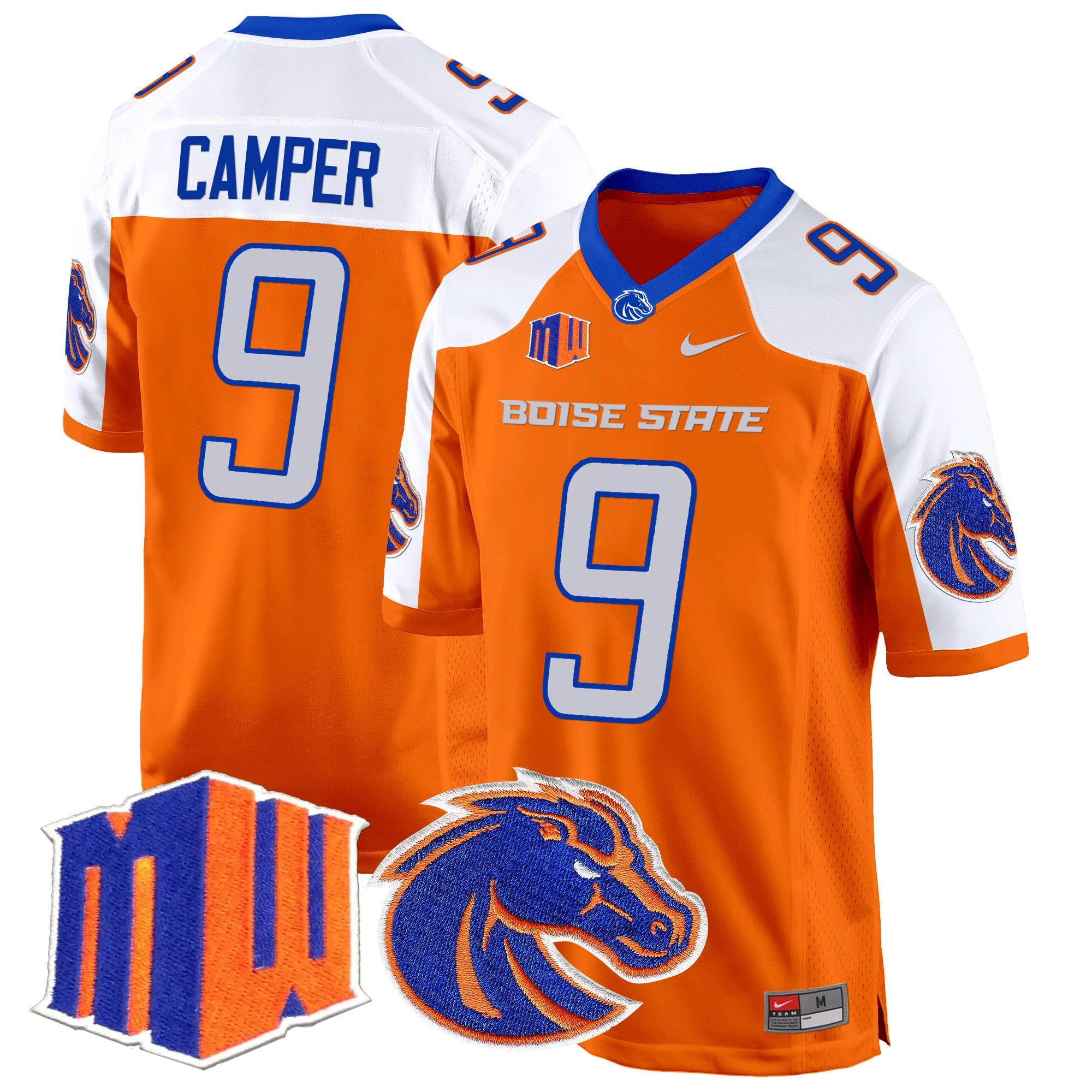 Boise State Broncos 2024 Game Jersey – All Stitched – Orange Alternate – Cameron Camper Jersey