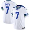 Seahawks Throwback & Gold Vapor Limited Jersey – All Stitched – White – Geno Smith Jersey