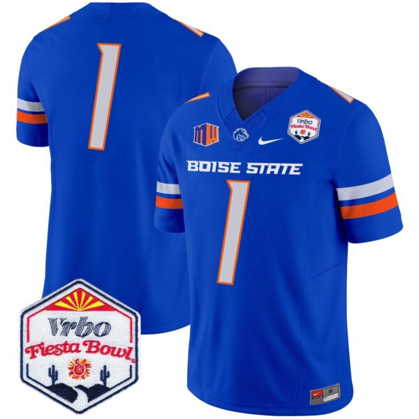 Boise State Broncos 2024 The Fiesta Bowl Patch Vapor Limited Jersey – All Stitched – Royal – #1 Team Jersey