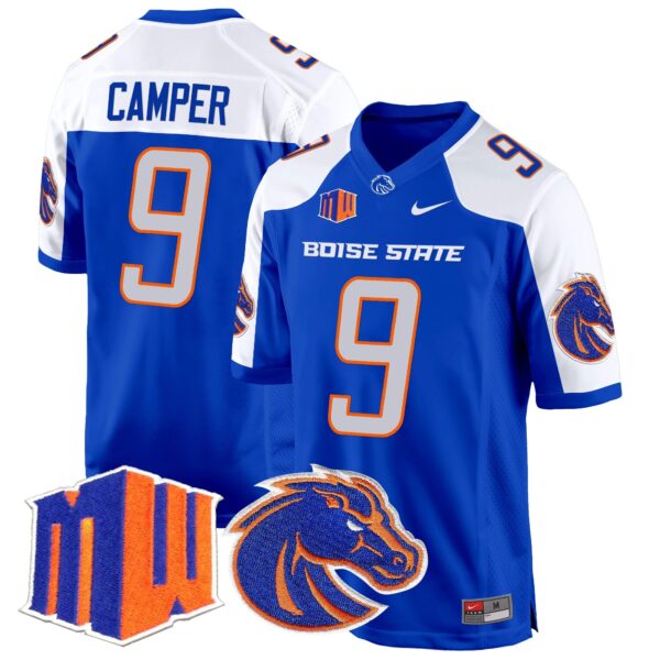 Boise State Broncos 2024 Game Jersey – All Stitched – Royal Alternate – Cameron Camper Jersey