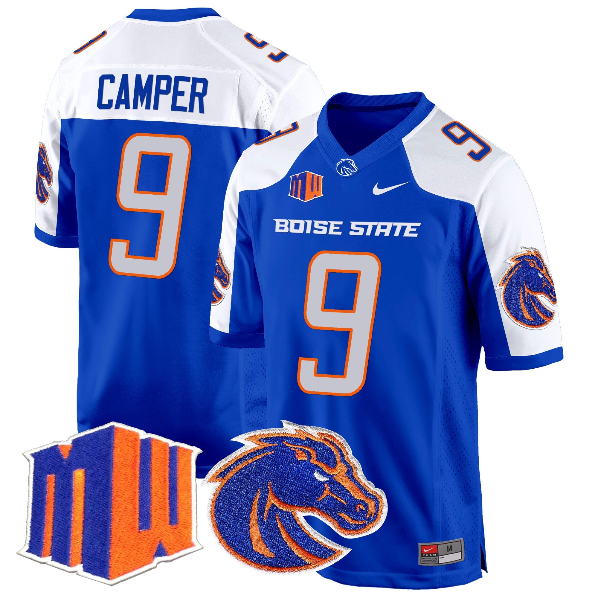 Boise State Broncos 2024 Game Jersey – All Stitched – Royal Alternate – Cameron Camper Jersey