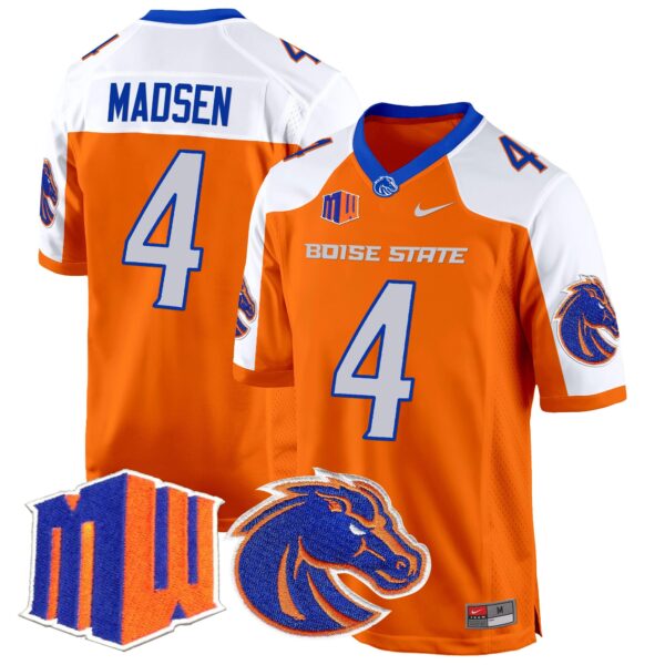 Boise State Broncos 2024 Game Jersey – All Stitched – Orange Alternate – Maddux Madsen Jersey