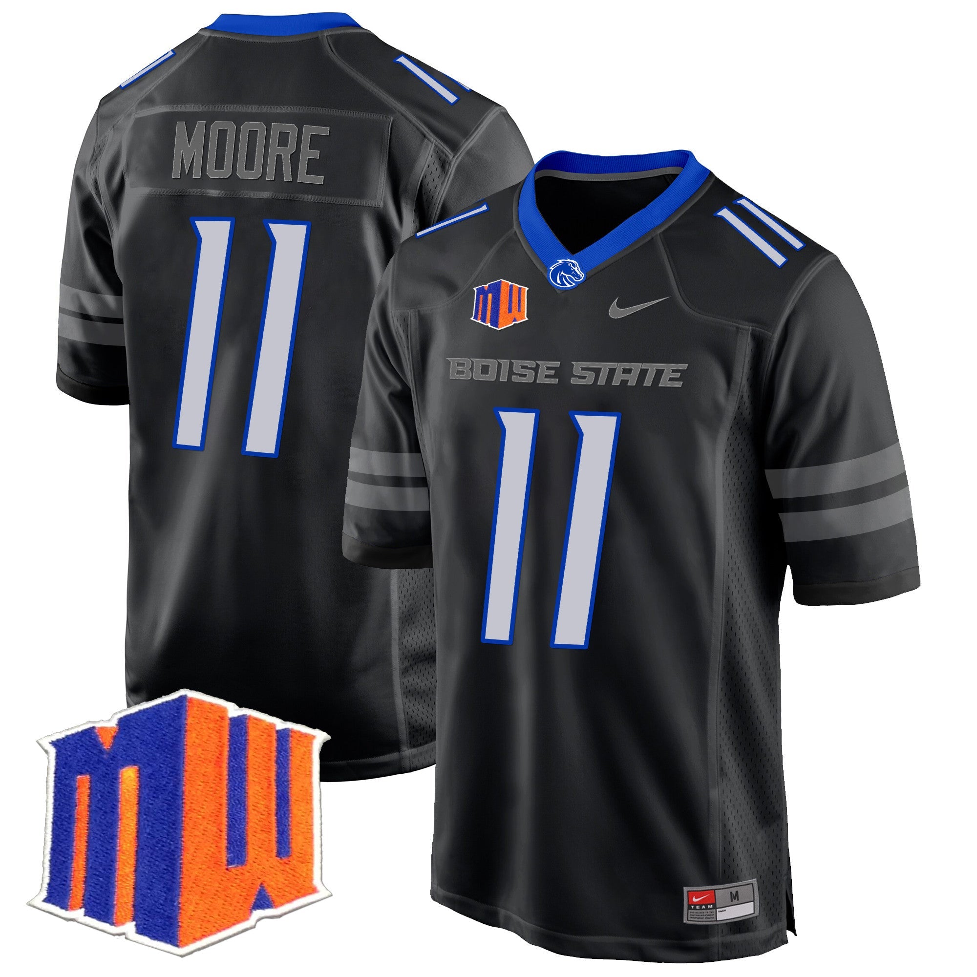 Boise State Broncos 2024 Game Jersey – All Stitched – Black – Kellen Moore Jersey
